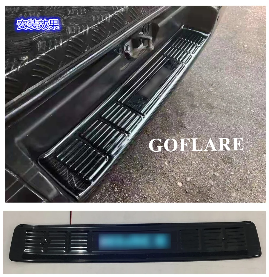 Led Car Rear Trunk Bumper Step Protector Trim for Toyota Hiace 200  2004 2015 2016 2018 Auto Trunk Guard Plate Decoration Decals