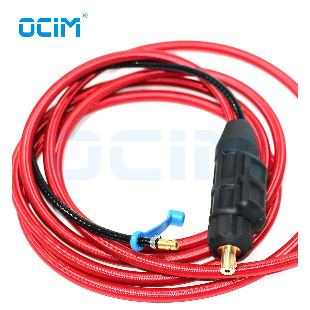 Imagem -05 - Cabo de Solda Tig Macio Vermelho 4m para Tocha com Conector Euro do Wp9 Wp17