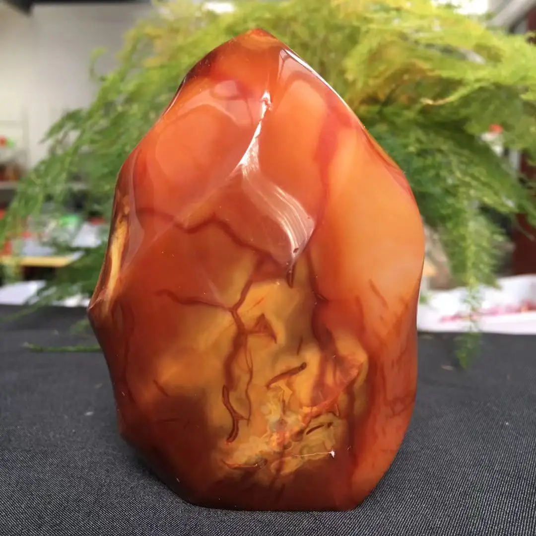 Red agate crystal flame natural Carnelian quartz torch gemstone free form crystals healing Reiki home decor