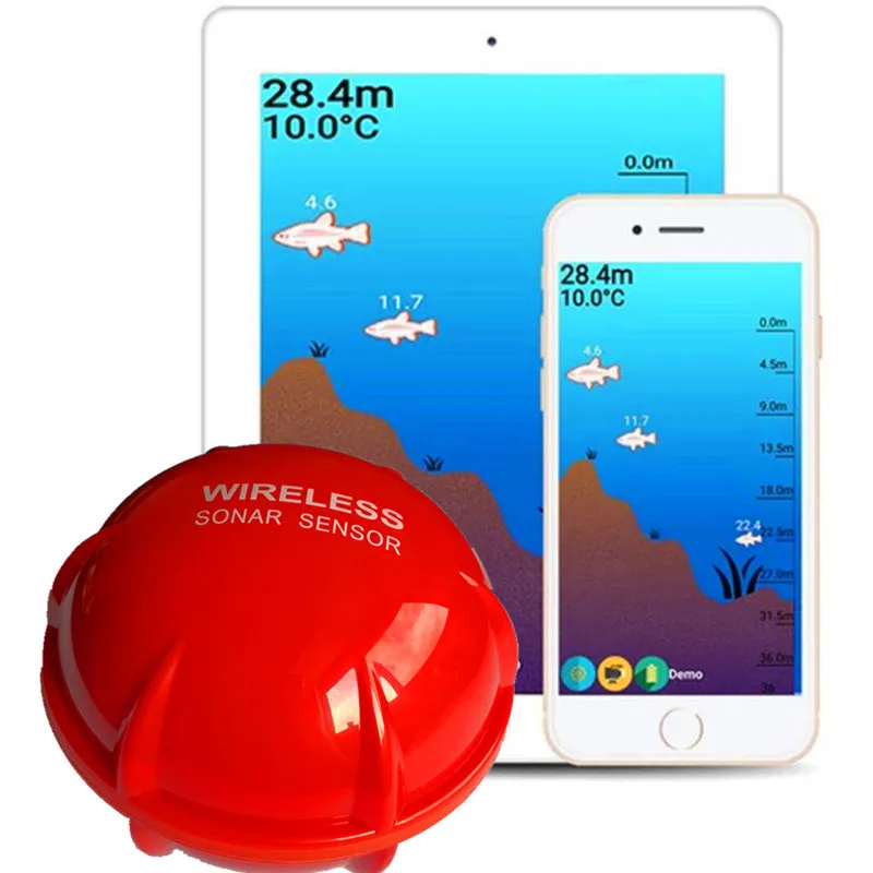 

New Portable Fish Finder Bluetooth Wireless Echo Sounder Sonar Sensor Depth Fishfinder for Lake Sea Fishing IOS & Android