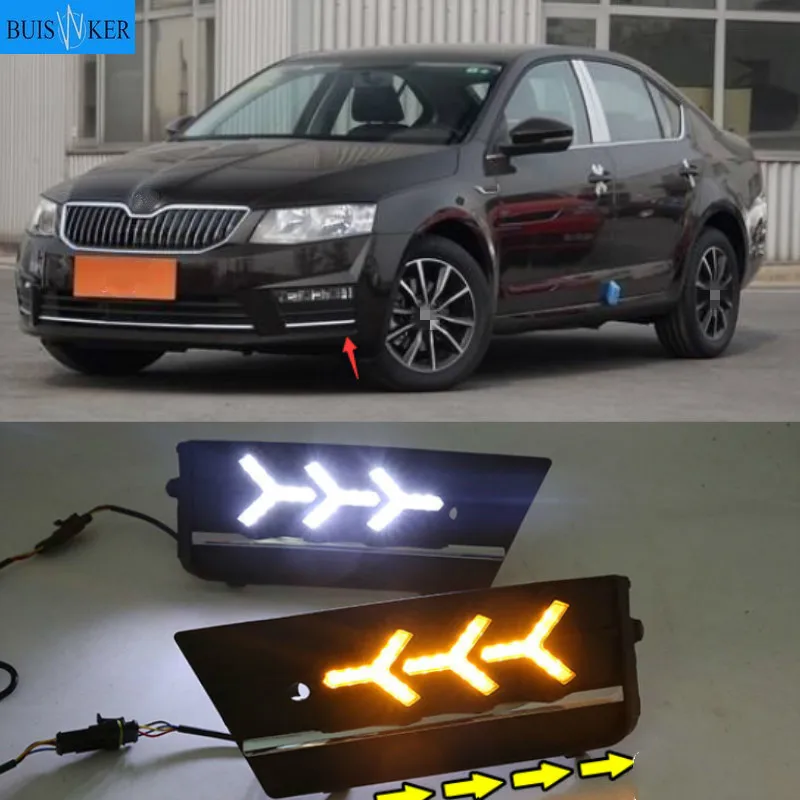 For Skoda Octavia A7 Sedan /Combi For RS 2013 2014 2015 2016 2017 Car-Styling Front DRL Daytime Running Light Fog Lamp Fog Light