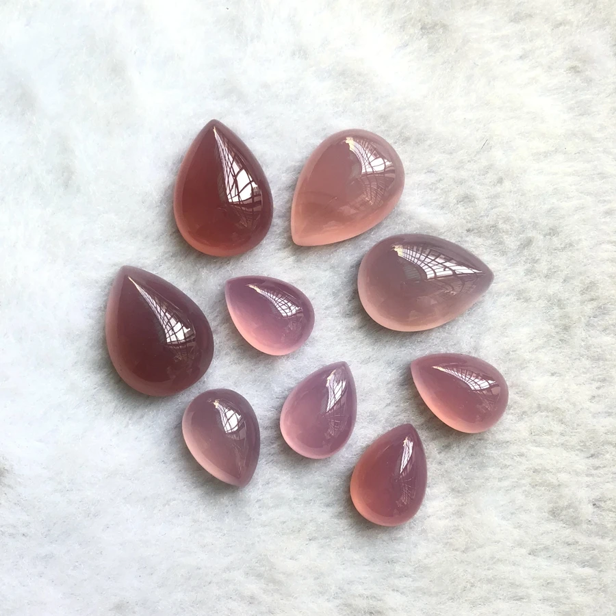 الأرجواني العقيق العقيق حبة كبوشن بالجملة 4 قطعة/الوحدة أحجام متنوعة 10x14 مللي متر إلى 18x25 مللي متر الكمثرى جوهرة حجر لجوه الخاتم #3