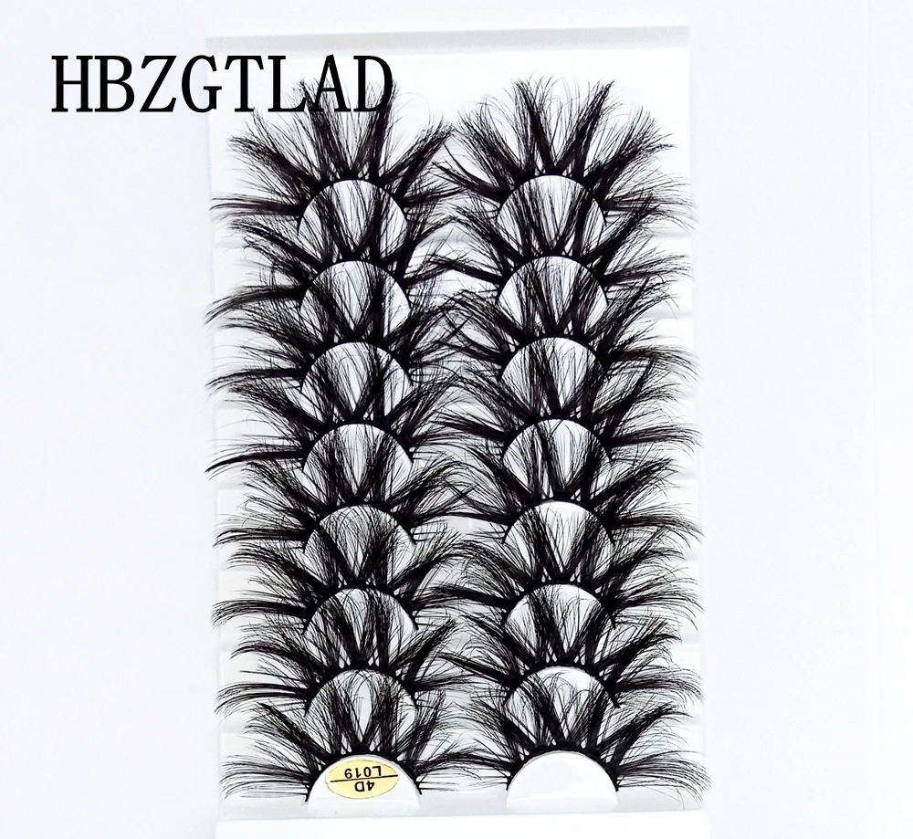 HBZGTLAD 8 Paare 25 mm lange 3D-Nerzwimpern, natürliche, lange, künstliche Wimpern, dramatisches Volumen, falsche Wimpern, Make-up-Verlängerungswimpern – Detail 9