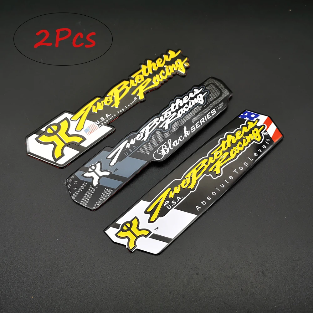 

Motorcycle 2pcs Exhaust Pipes Decal Sticker 3D Heat-resistant Muffler Decals Two Brothers Racing Sticker For Honda Yamaha Suzuki