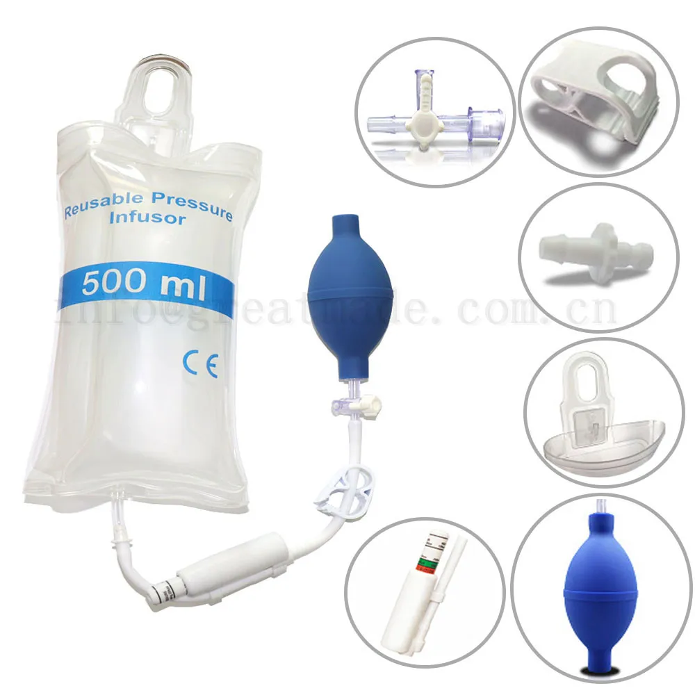 Infusion Pressure Bag with Pressure Display 500ml.for Blood and Fluid Quick Infusion.