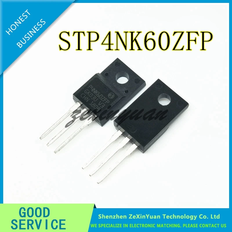 20PCS 50PCS  STP4NK60ZFP P4NK60ZFP 4N60 4A 600V  TO-220F In Stock