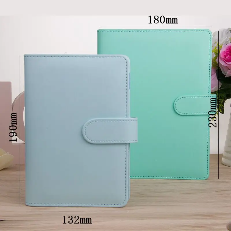 MINKYS Macaroon Color A6/A5 PU Leather DIY Binder Photocards Collect Book Diary Agenda Planner Bullet Cover Album Stationery