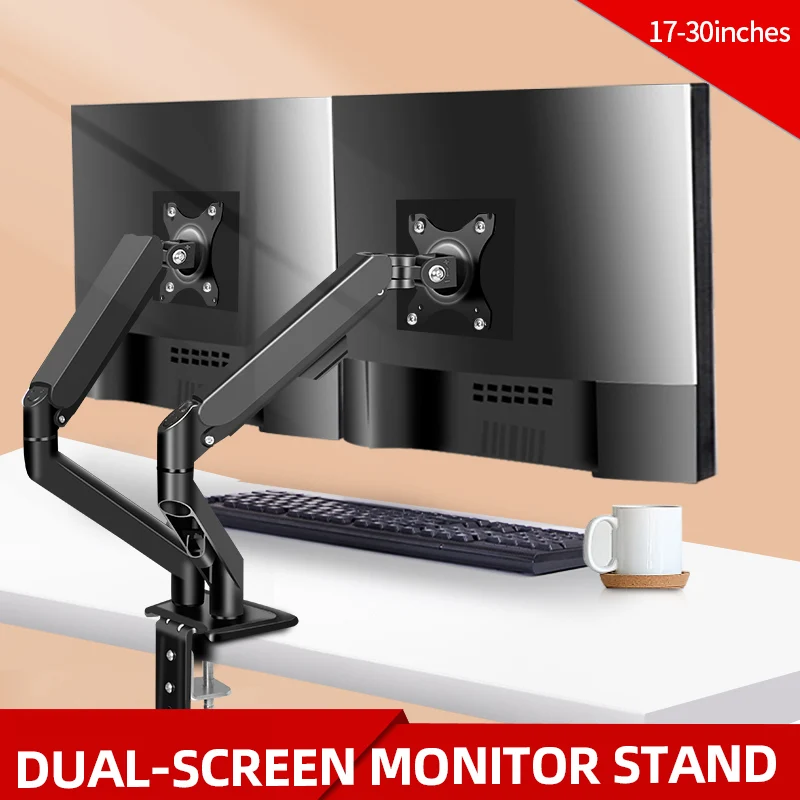 HILLPORT 17-30 "Doppel Monitor Schreibtisch Halter Arm Gas Frühling Full-Motion LCD Suporte TV Montieren Ergonomica Stehen clamp Halterung PC M22