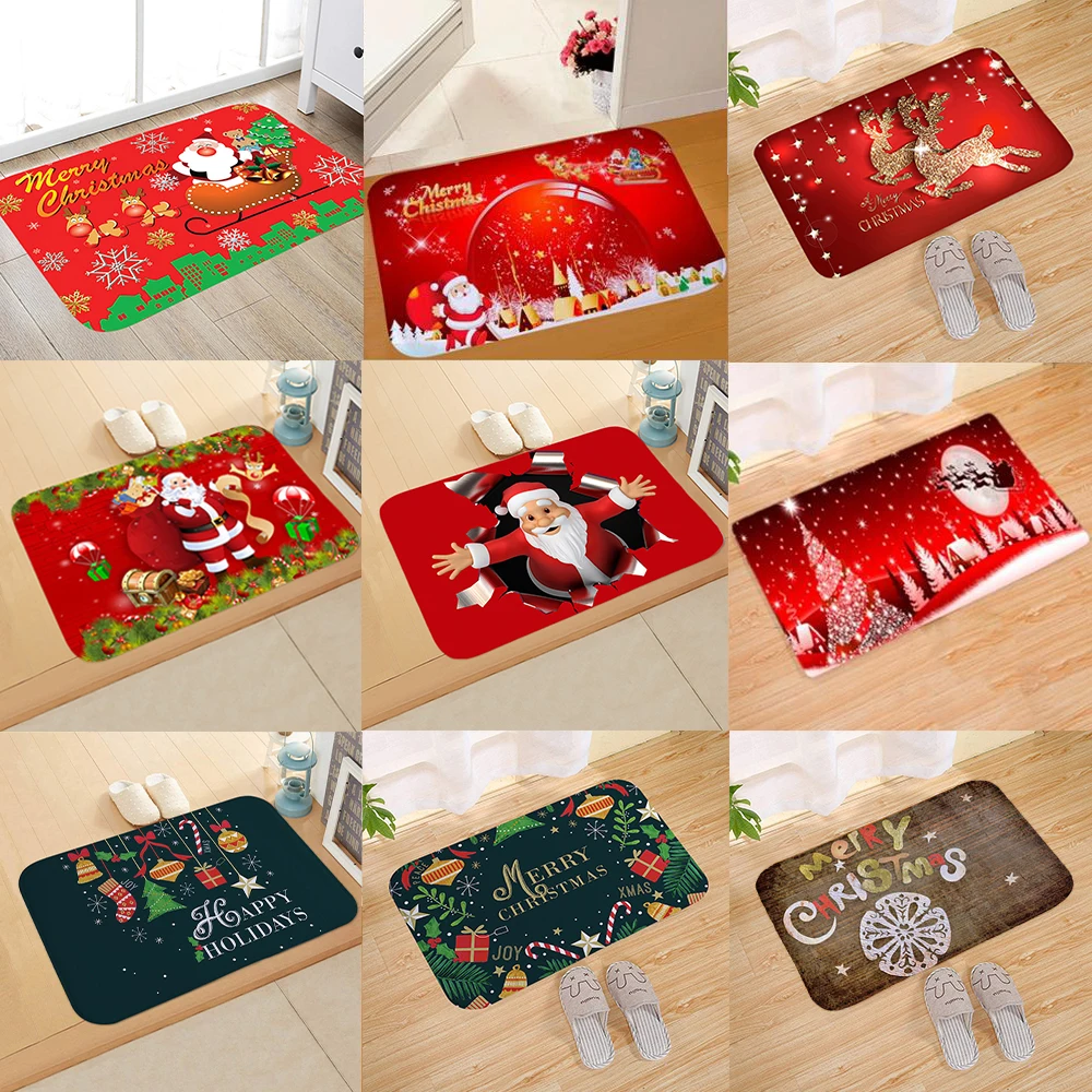 Christmas Santa Claus Flannel Carpet Merry Christmas Decorations For Home 2024 Christmas Ornaments Xmas Deco Kerst New Year 2025