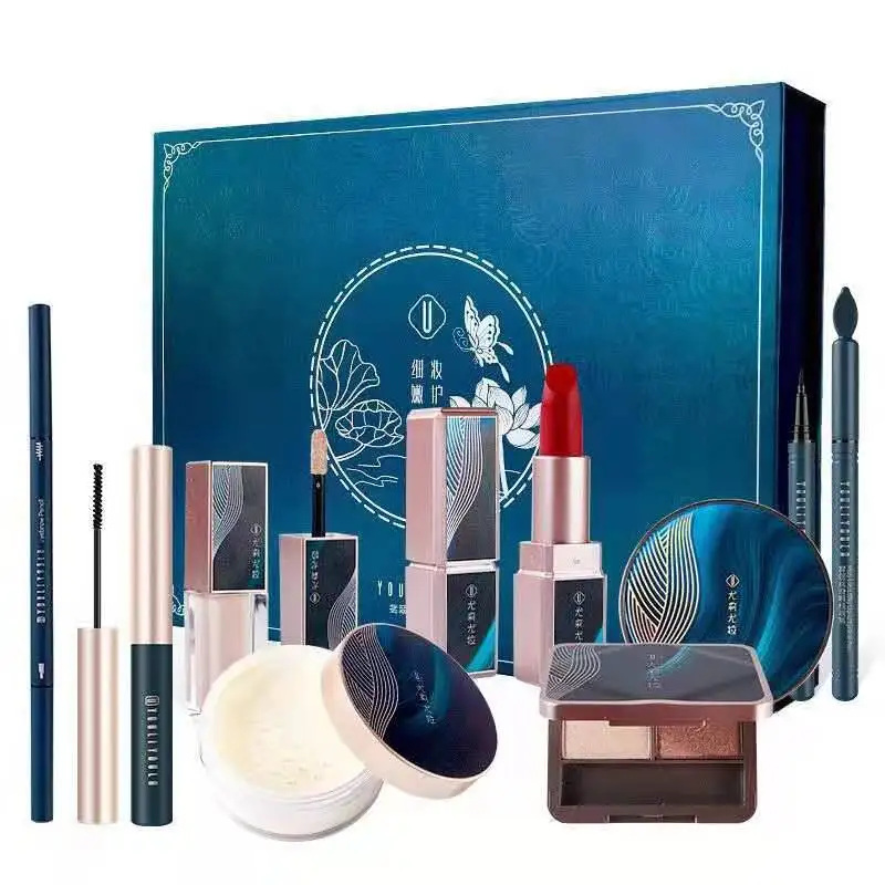 Beauty Makeup Cosmetic Set Lotus Pond Moonlight make up Gift Box suit Lipstick Ivory Concealer Eye Shadow Setting Powder