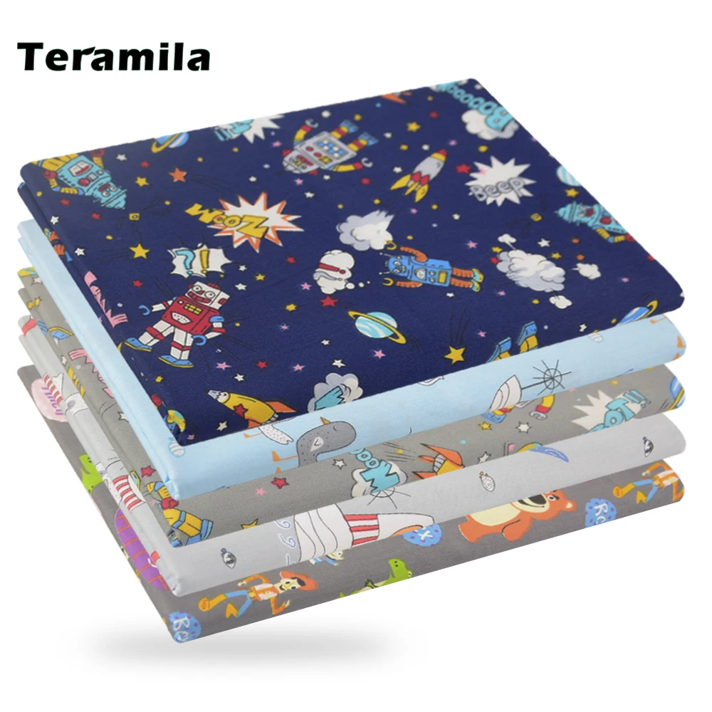 Teramila Cartoon Anchor Starry Sky Pattern Cotton Cloth Designer Fabrics for Quilt Needlework Patchwork Handicraft Sewing Purses