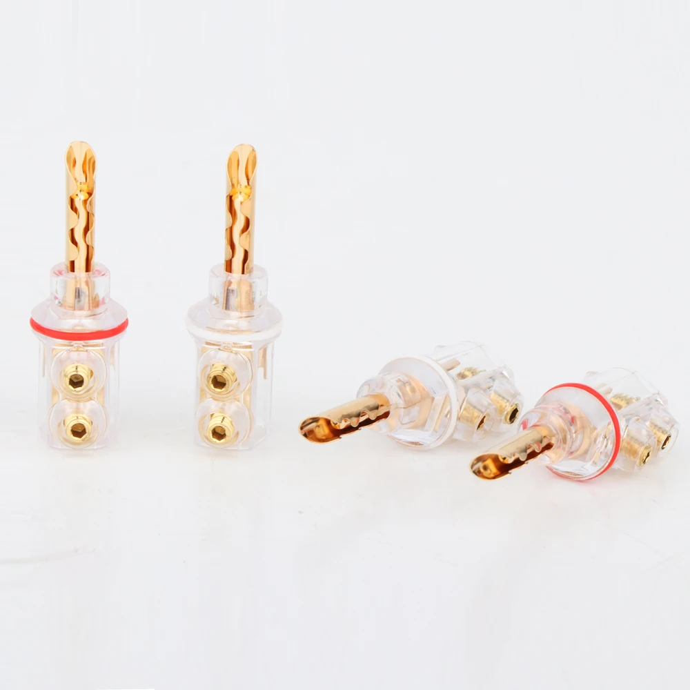 وصلة موزة صوتية لكابل السماعة ، موصل BFA ، غطاء شفاف ، غير لحام مجهز ، 8 + ، 4 من من من من من نوع BFA