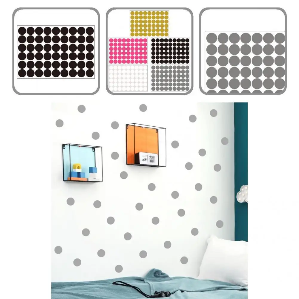 Round 1 Sheet Cute Stylish Lustrous Dot Stickers Solid Color Plane Wall Sticker DIY   for Door