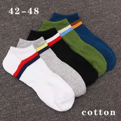 Large Size Men's Socks Spring Summer Sports Breathable Fitted Striped  Ankle Sock Gifts for Men Meias Plus Size 44 45 46 47 Sox