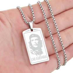 Vintage The Ernesto Che Guevara Pendant Necklace for Men Women Wallet Portrait Insert Card Charm Choker Chain Jewelry Gift