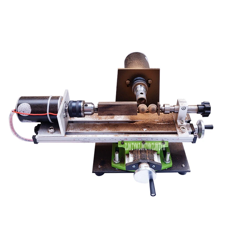 Household Beading Machine Small Drilling Grinding Lathe Mini Woodworking Bench Turning Lathe DIY Carpentry Tool 110V-220V