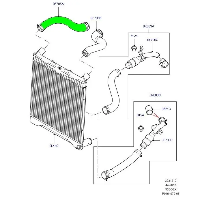 PNH500510 Turbo Hose for Land Rover Range Rover 3.6 Tdi V8 Air Intercooler Hose 7 H429F795CB