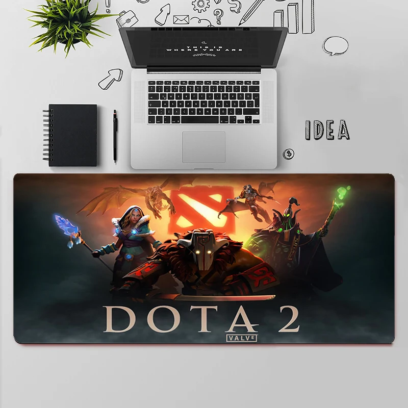 Dota 2 – grand tapis de souris de jeu pour PC, ordinateur de bureau, ordinateur portable, XXL