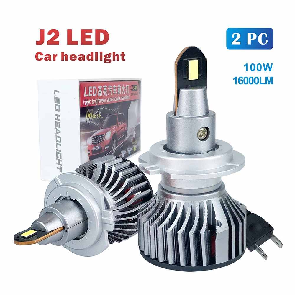 J2 1mm Slim 55W 110W H1 9005 HB3 9006 HB4 H8 H9 H11 LED Car headlight bulb Fog Lamps Auto LED Projector head light Bulbs