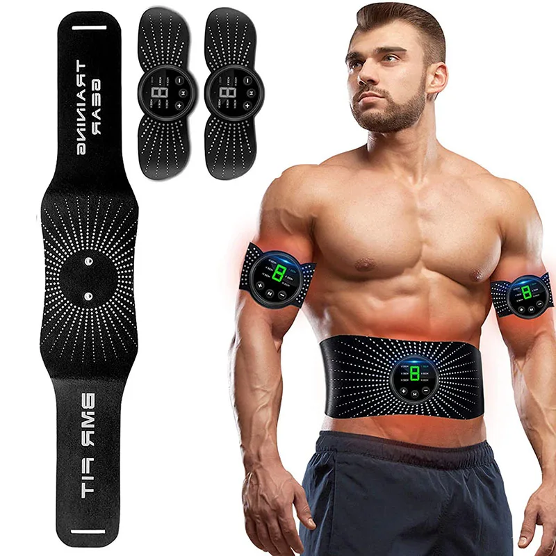 EMS Muscle Stimulator Abs Slimming Belt Abdominal Toner Body Arm Leg Waist Weight Loss Trainer Fitness Equipment Vibration Belt