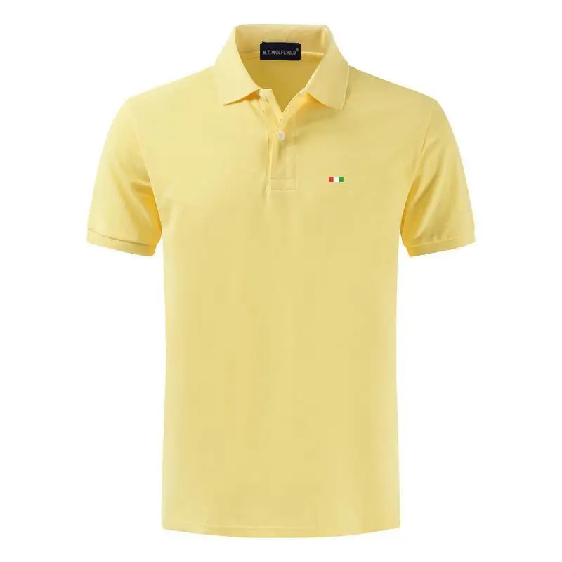 Polos de manga corta para hombre, camisas 2021 de algodón, informales, de Color sólido, a la moda, para verano, 100%