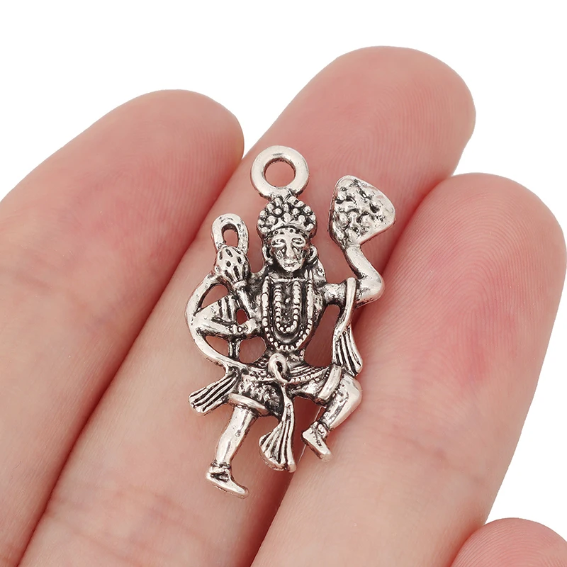 10 x Tibetan Silver Color Vishnu Indian God Charms Pendants Beads for DIY Necklace Jewelry Making Findings Accessories 32x19mm