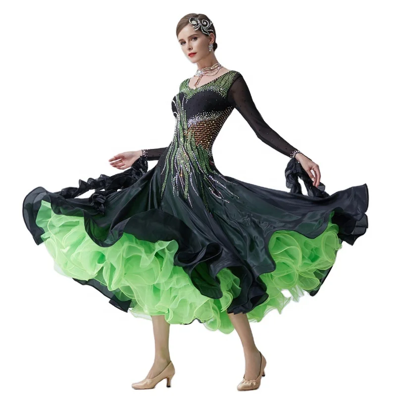 

B-19176 High-end Ballroom Dance Competition Dress Custom High Quality Women Waltz Dress Rumba Dance Costumes Ball Gown For Girls