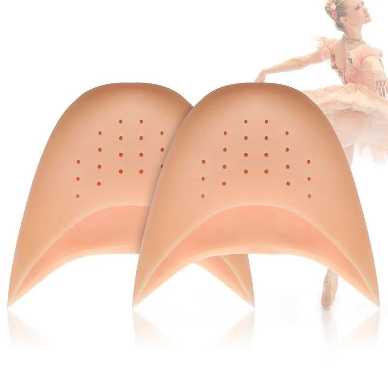 1Pair Silicone Gel Pointe Ballet Dance Shoe Toe Pads Toe Caps Toe Protector with Breathable Hole for Pointed Ballet Shoes