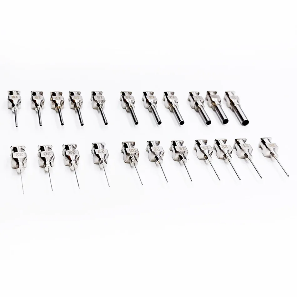 12pcs 12pk 1/2 Inch 8G to 32G Stainless-Steel Syringe Dispenser Dispensing Glue Needles Blunt Metal