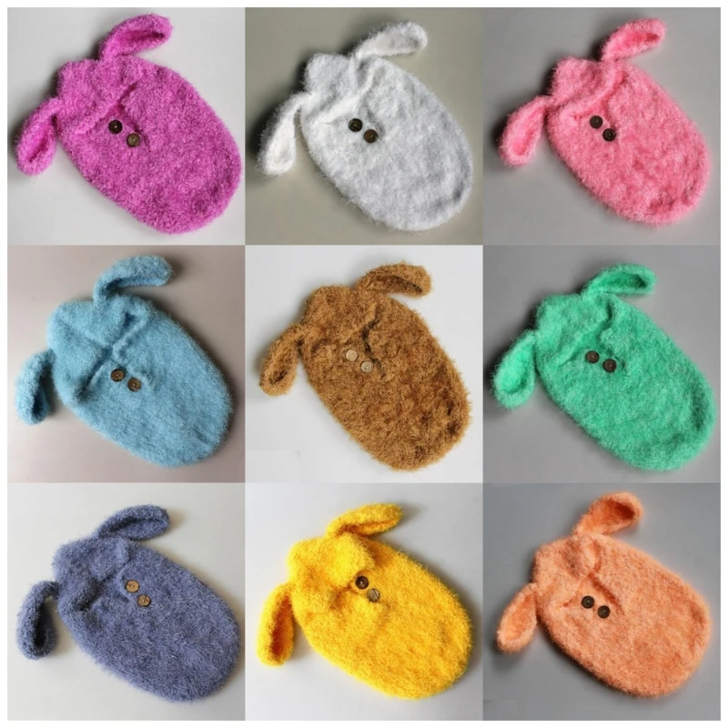 Baby Soft Sleeping Bag Hat Set Boys Girls Photo Shooting Clothes Newborn Photography Props Crochet Infant Outfits