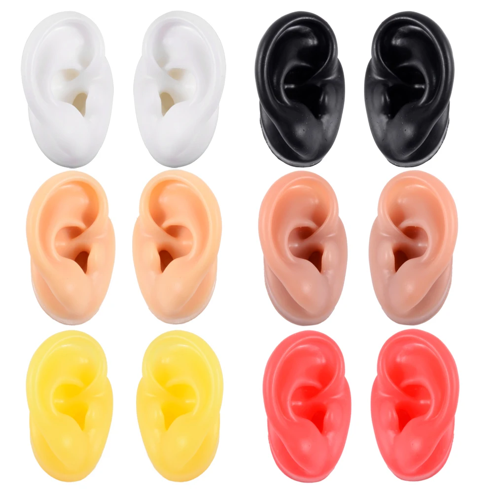 1 Pair Silicone Ear Model Professional Practice Piercing Tools Fashion Earring Ear Stud Display Tools Can Be Reused Body Jewelry