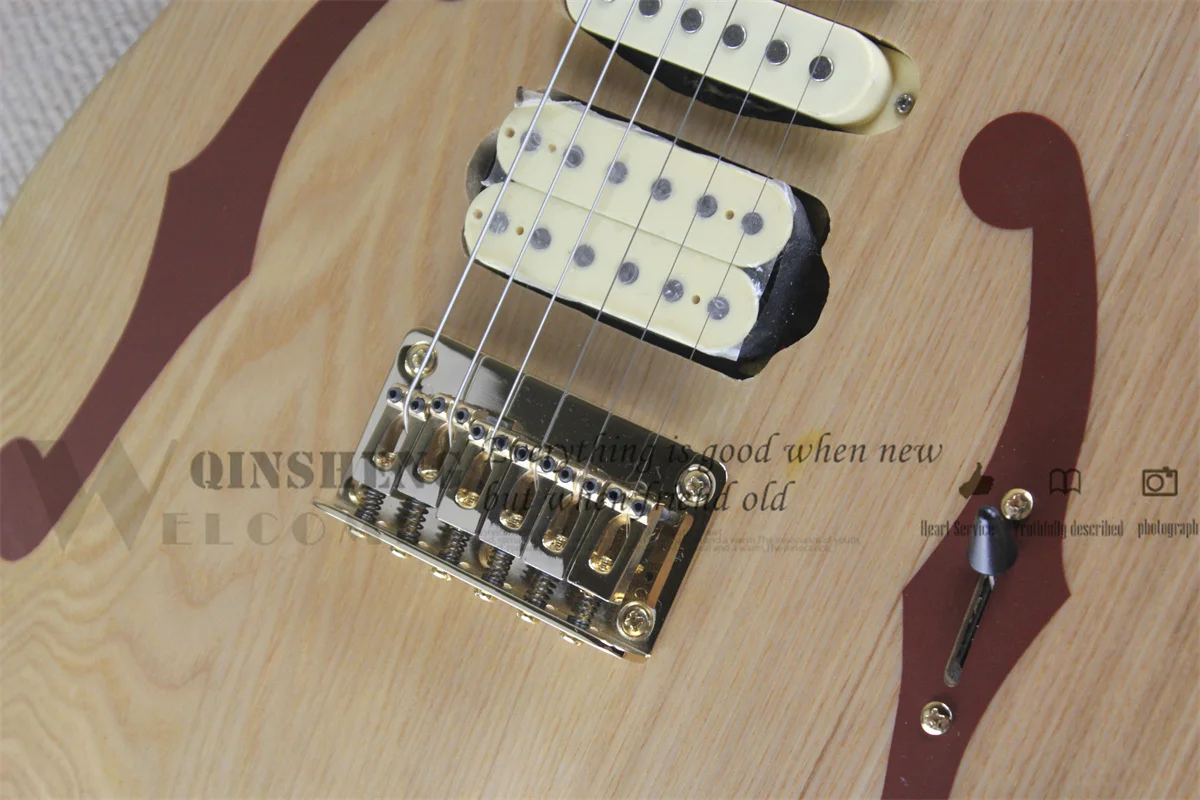 Factory Custom Electric Guitar RG Guitar ASH Wood Body Gold Tremolo Fixed Bridge HSH Pickups Maple Neck