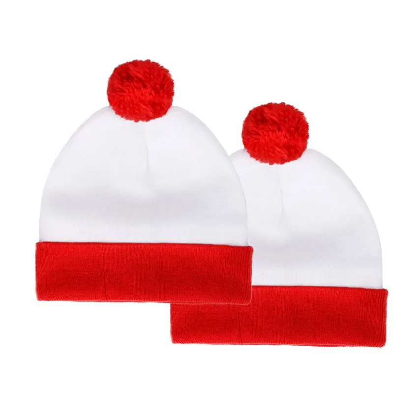 1Pcs Wally หมวกตลก Waldo สีแดงสีขาวถักหมวกฮาโลวีน Christmas Cosplay Props ของขวัญ