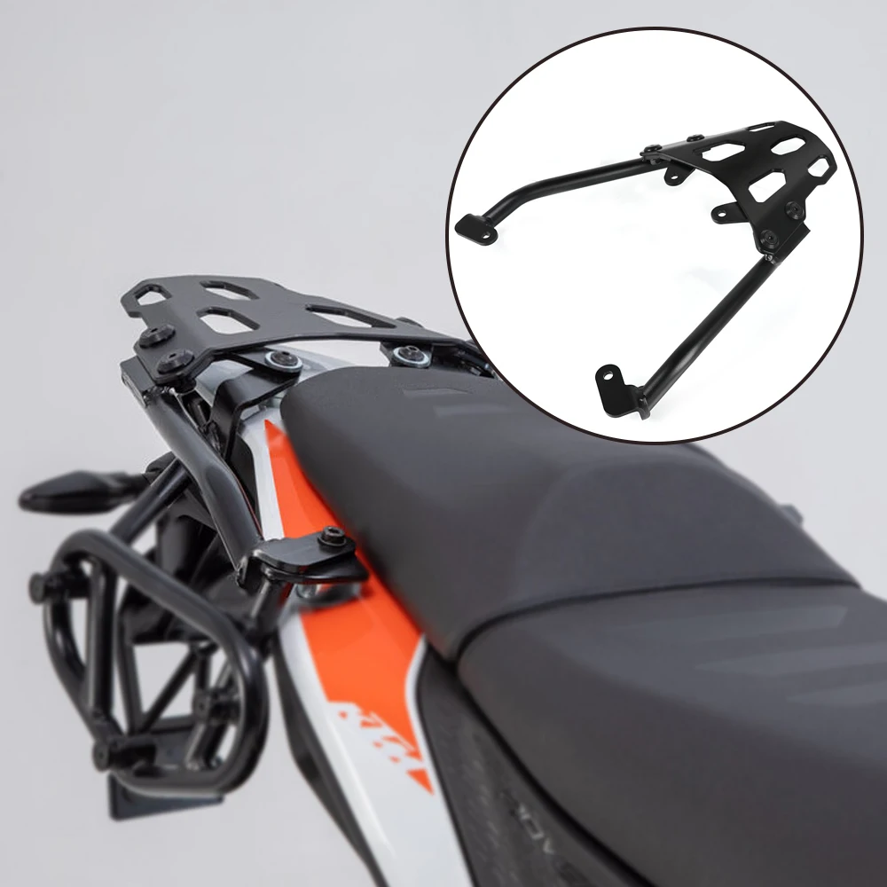 

Motorcycle Black Luggage Carrier Rack Support Holder Saddlebag Cargo Shelf Bracket Kit For 390 ADVENTURE 390 ADV 2019 2020 2021