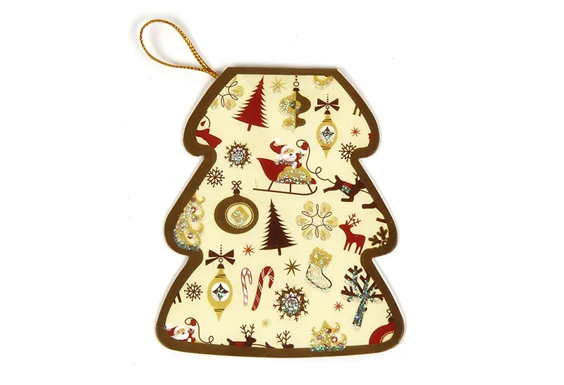 800 PCS Christmas Mini Small Card Christmas Tree Decoration Supplies Gold Line Sling Christmas Greeting Wish Gift Card