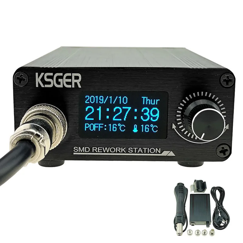 KSGER high-power hot air gun soldering station STM32 OLED hot air desoldering station Mobile phone repair hot air gun