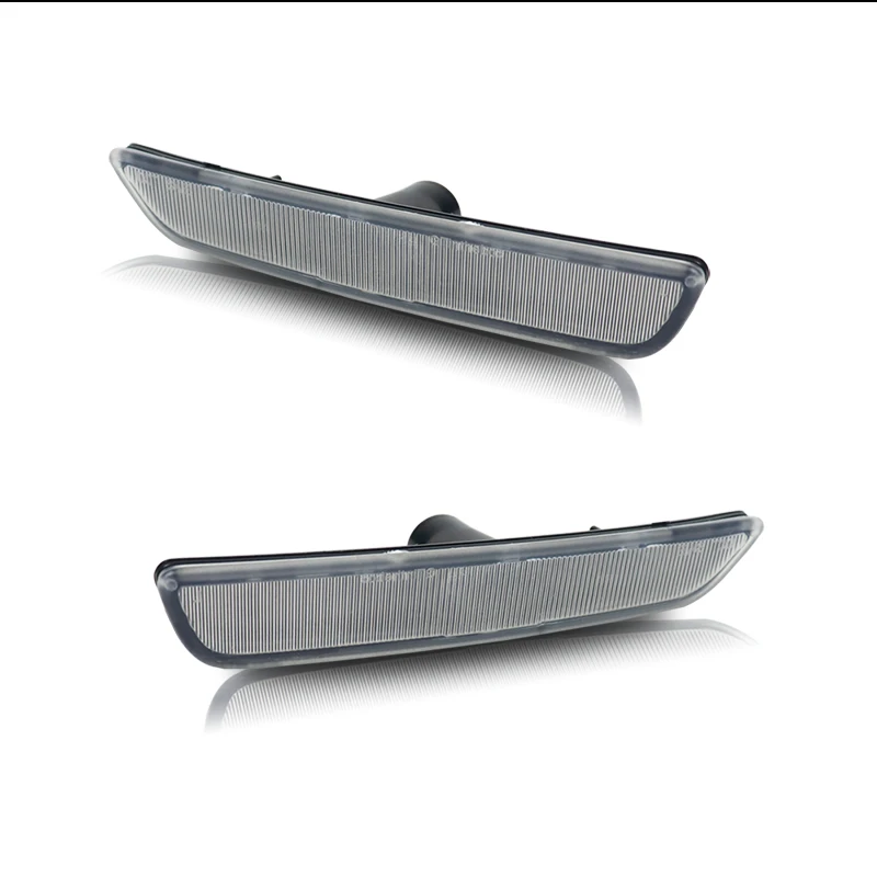 Gtinthebox 2PCS Smoked /Clear Lens Car Front Bumper Side Marker Light Cover Housings For 2010-2014 Ford Mustang, No Bulb/Socket