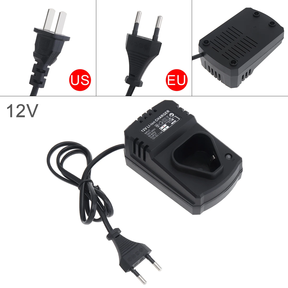 12V DC Multifunction Li-ion Rechargeable Charger Support 110-220V Power Source for Lithium Drill / Electrical Wrench