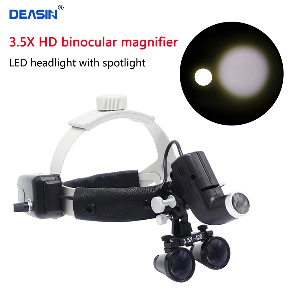 

2.5x 3.5 x Dental Headlights With Lamp Head Light Use High Intensity Surgical Headlight With Magnifying Glasses