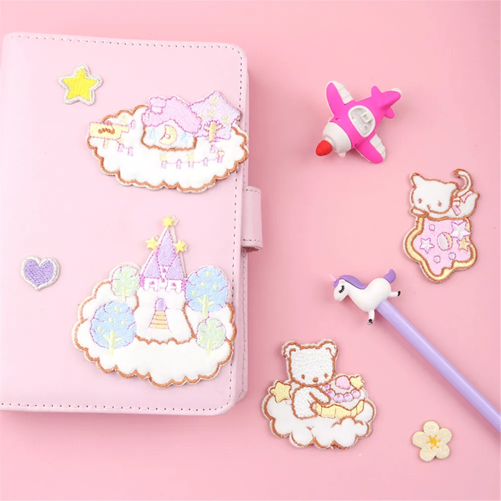 

Cartoon Dream Castle Patch,Fairy Tale Town Embroidered Cloth Sticker Embroidered Clothes DIY Patch For Clothing Girls Boys