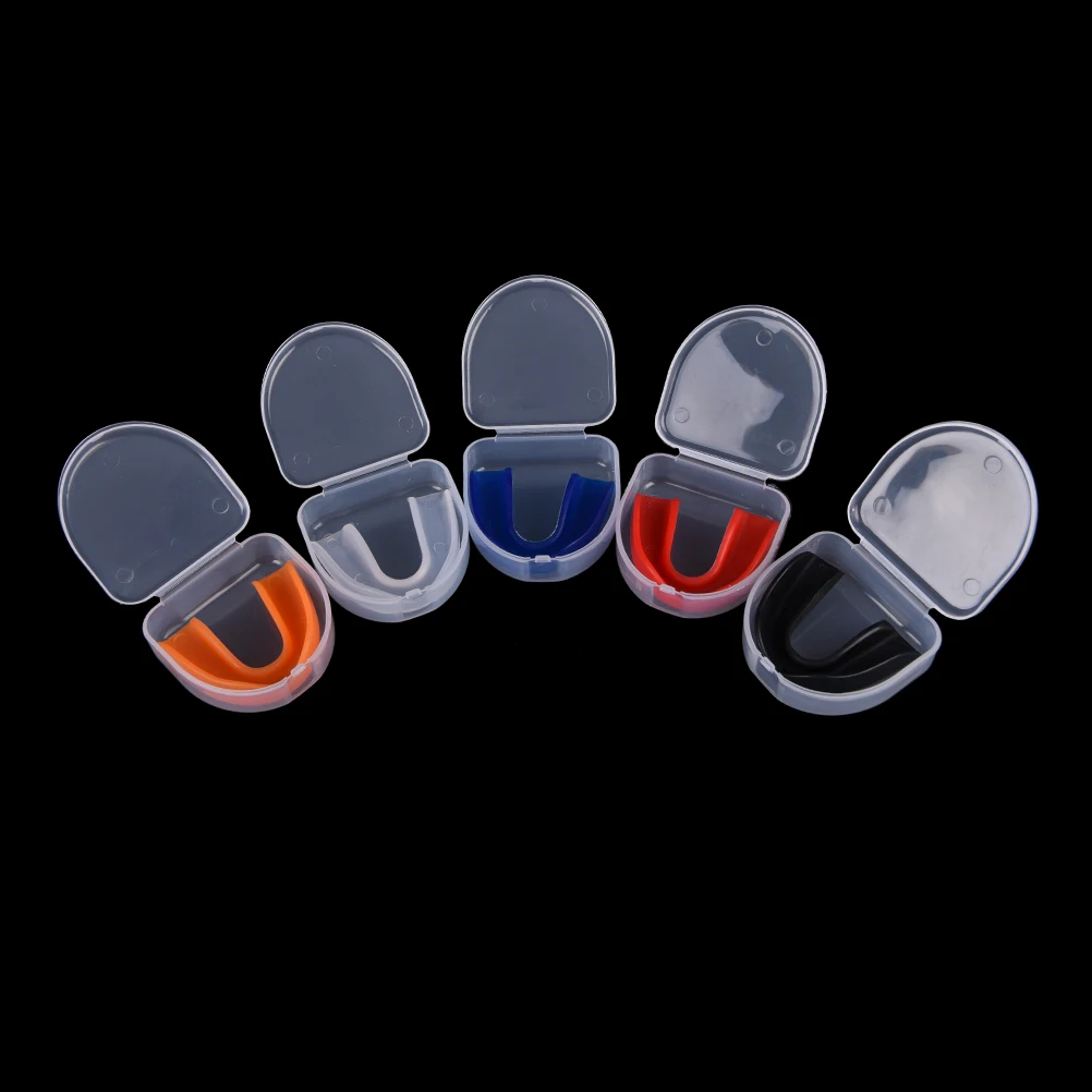 Sport Mouth Guard Teeth Protector Adults Mouthguard Tooth Brace Protection Basketball Rugby Boxing Karate With Plastic Case Box