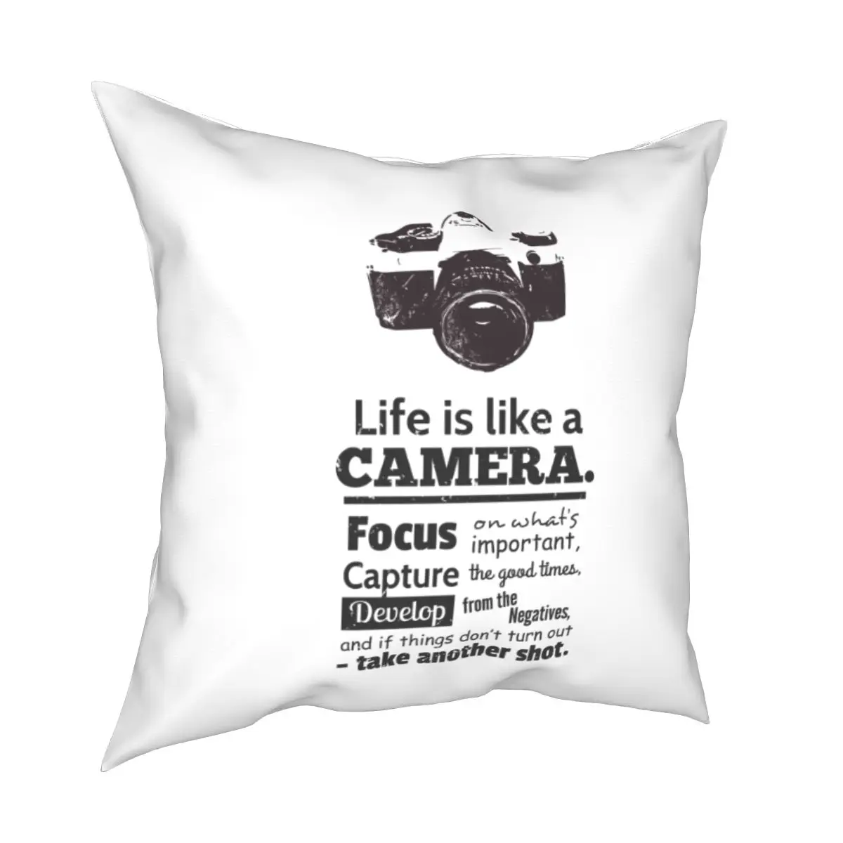 Chic Life Is Like A Camera Pillow Covers Polyester Couch Photographer Cushion Case Cool Home Decoration Pillow Cover 40*40cm