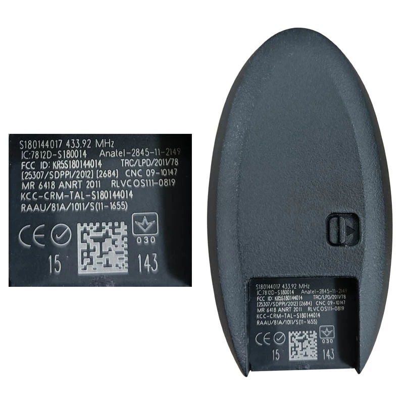 CN 027053   Aftermarket 2-przyciskowy automatyczny pilot do Qashqai X-Trail Dualis Key Control 433MHZ AES Chip S 180144202   S 180144102