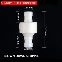 12MM Plastic One Way Inline Check Valve Gas Air Liquid Water Fluids Valve Water Dispenser Accessories Heating Bile Steam