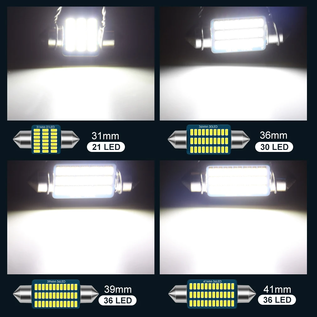 2 adet Canbus T10 W5W Led ampul C5W C10W 31MM 36MM 39MM 41MM Festoon Led BA9S t4W Led araba ışık iç ışık 12V beyaz pembe mavi