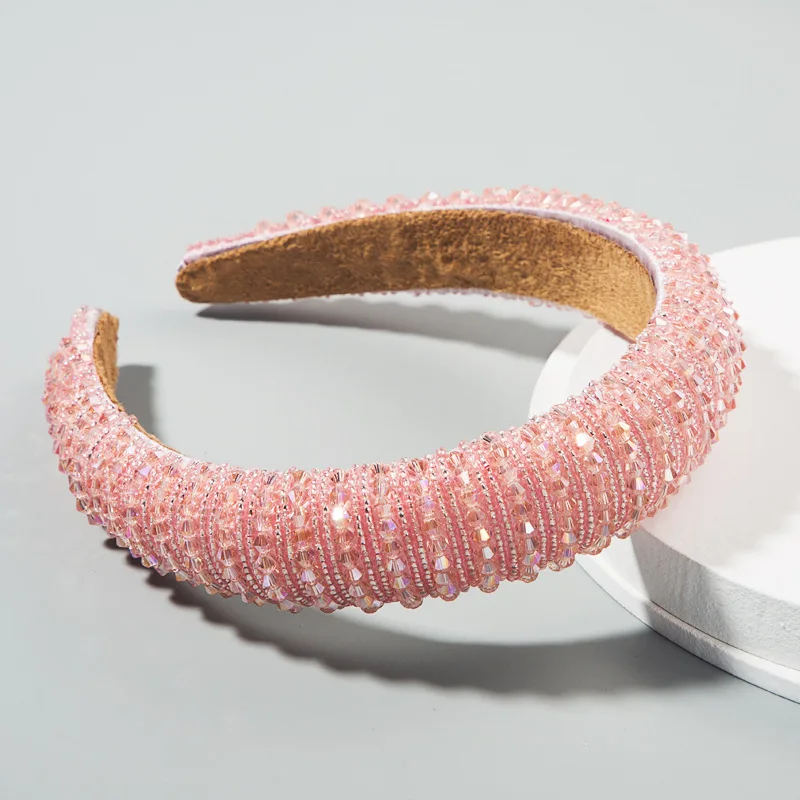 Heißer Verkauf Neue Designer Bling Strass Kristall Stirnbänder für Frauen 2021 Geflochtenen Handarbeit Diamant Bedazzled Stirnband Frauen