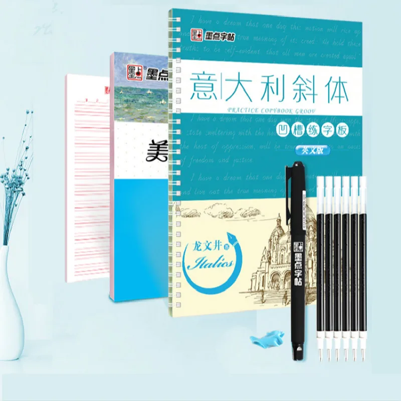 

English Copybook Alphabet Word Letters Handwriting Repeat Practice Copybook Children Groove Italian Italics Exercise Book