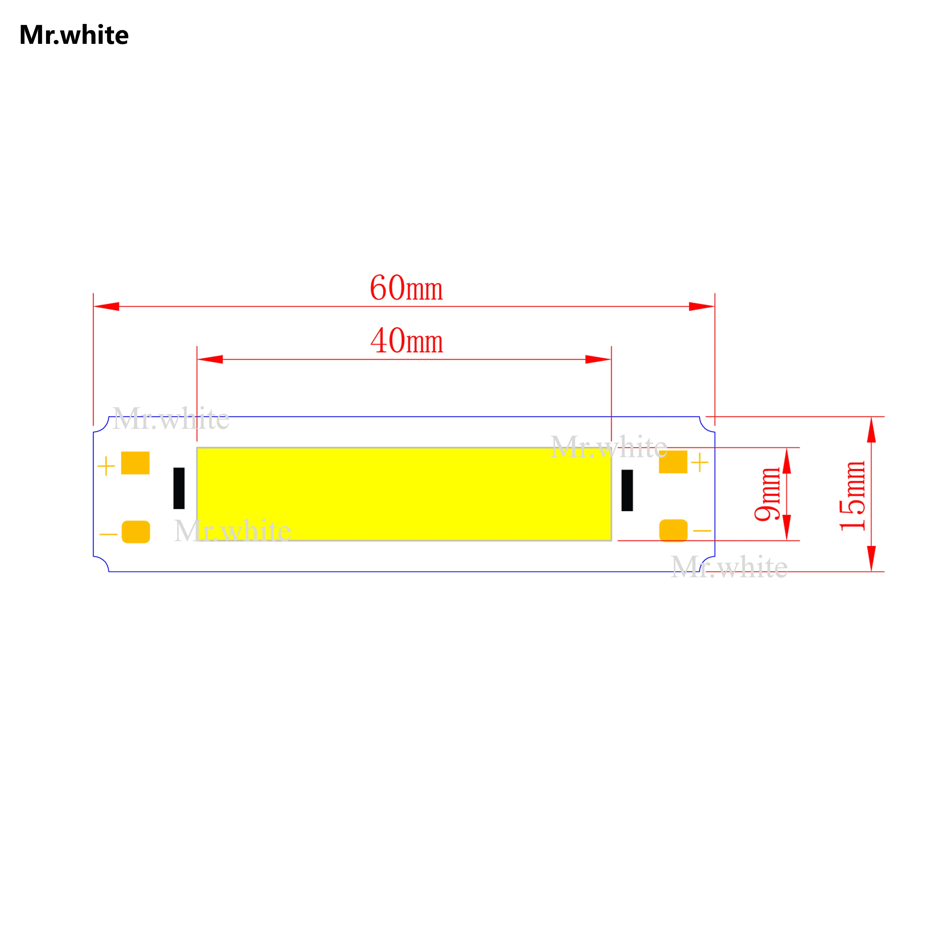 Gorąca sprzedaż 1szt Cob Led Strip 5v 60mm 15mm Źródło światła 2w 3000K 6500K Bar do czytania Lamp Bulb Tubes