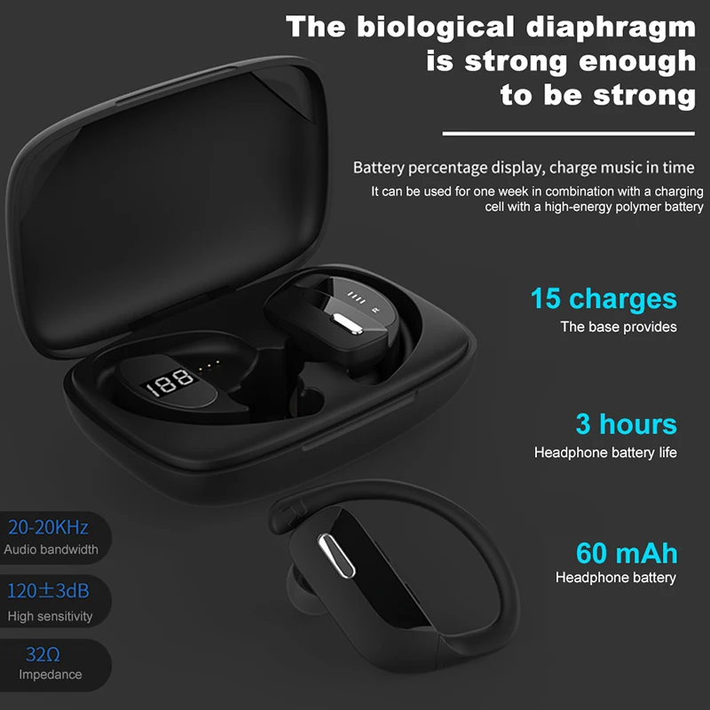 McGeSin NEW Wireless Headphones TWS Earphone Bluetooth Sport Earbuds Gaming Headsets LED Power Display Music Earphones With Mic