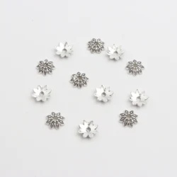 50pcs Antique Sliver Copper Gold Metal Spacer Torus Flower Shape Alloy Bead Caps For Jewelry Findings Charms Necklace Bracelets